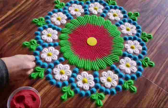 Creating a Basic Flower Rangoli - Simple Rangoli Designs With Flowers