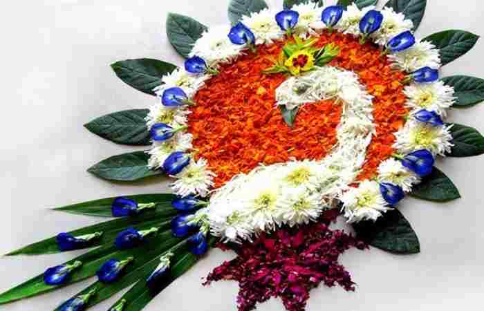 Popular Flower Combinations - Simple Rangoli Designs With Flowers