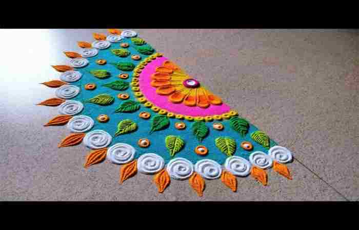 Seasonal Variations - Simple Rangoli Designs With Flowers