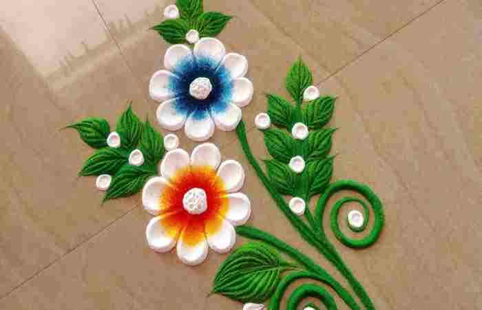 Simple Floral Rangoli Patterns